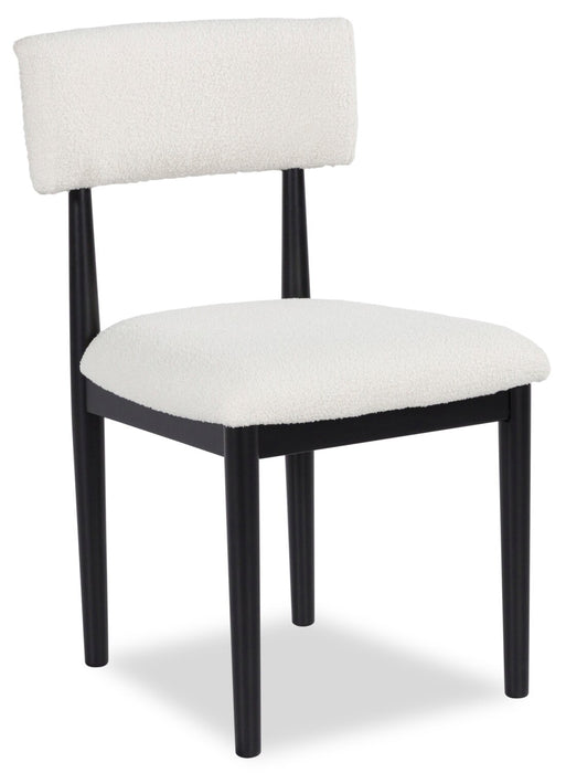 Jolie 5pc Dining Set with Table & 4 Chairs, Marble-Look Top, Melamine, 45\"W Round - White & Black