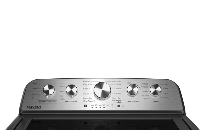 Maytag 5.4 Cu Ft. Top Load Agitator Washer with Pet Pro Option – Volcano Black - MTW5605RU