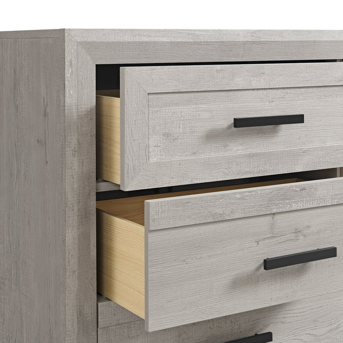 Lark Bedroom 6-Drawer Dresser, 58\"W x 35\"H - Rustic White