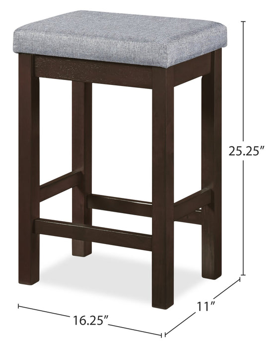 Noah 60” Modern Sofa Table with 3 Counter-Height Stools and USB Ports - Espresso