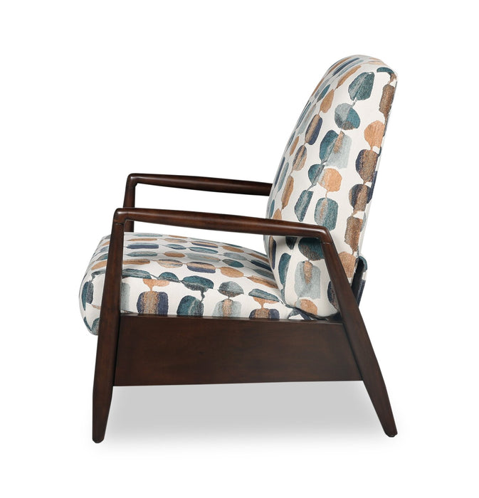 Raven 28.5\" Chenille Fabric Pushback Reclining Accent Chair - Teal Multicolour