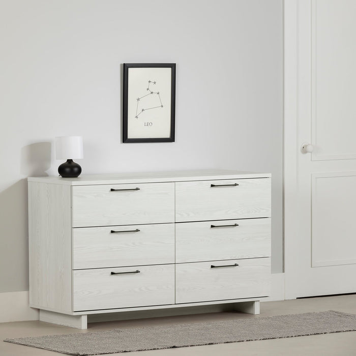 Everley 6-Drawer Dresser, 51.25\"W - White