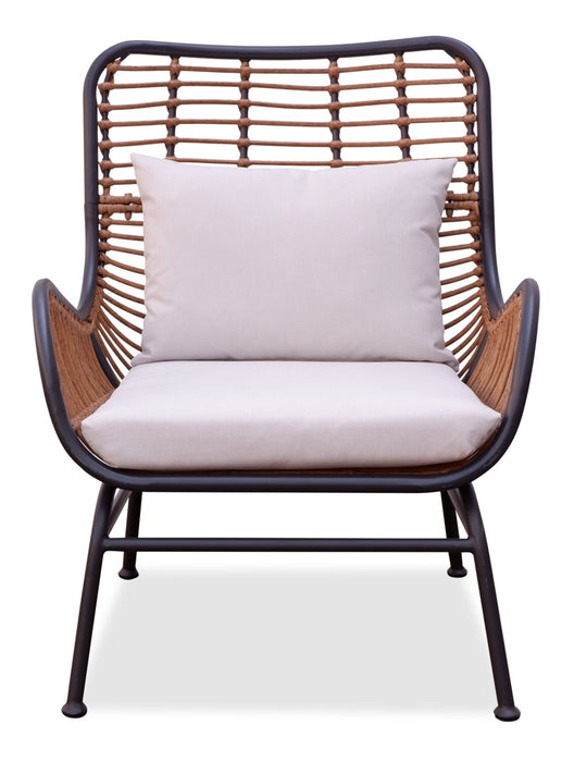 Maki Outdoor Patio Chair - Hand-Woven Resin Wicker, UV & Weather Resistant - Natural