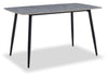 Arlo Dining Table with Sintered Stone Top, 55\"W, Metal - Grey/Black