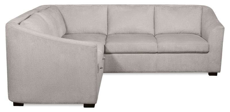 Envy 2-Piece Left-Facing Chenille Fabric Sleeper Sectional - Fog Grey