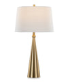 Alison 30\" Metal Table Lamp with White Linen - Gold
