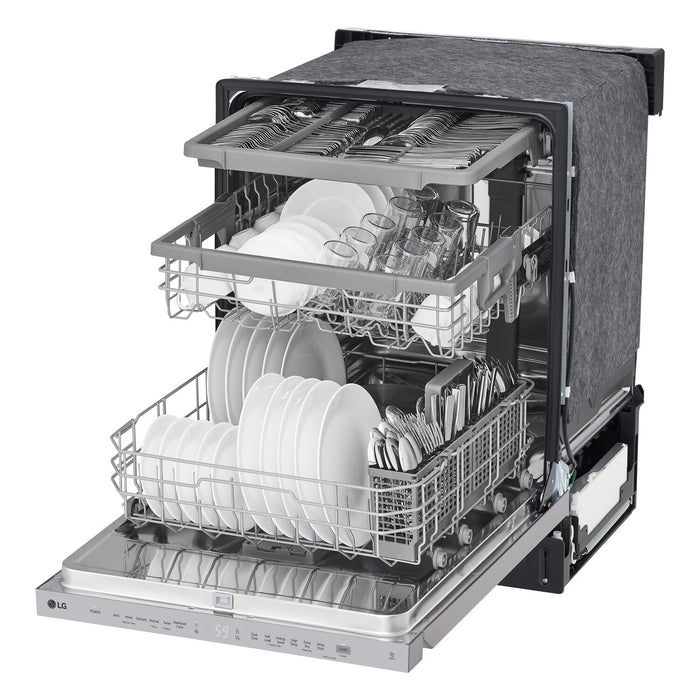 LG 24\" 48 dBA Built-In Top-Control Dishwasher with QuadWash® - Smudge Proof Stainless Steel - LDPN454HT