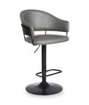 Odin Barstool with Swivel & Adjustable Seat, Vegan Leather Fabric, Metal - Grey