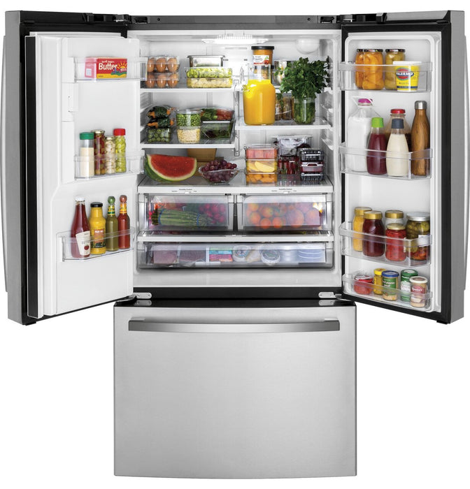 GE 36\" 20.6 Cu. Ft. Counter-Depth French-Door Refrigerator - Stainless Steel - GYE21JYMFS