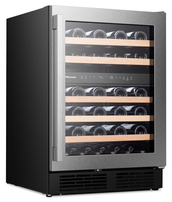 Hisense 4.9 Cu. Ft. 46-Bottle Dual-Zone Wine Cooler with Wi-Fi - Stainless Steel - HWD046N6SS