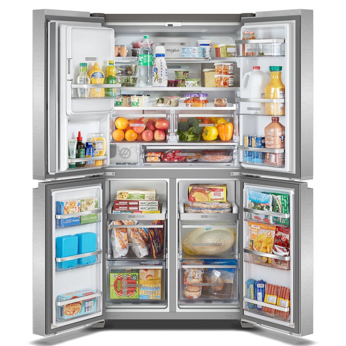 Whirlpool 36\" 19 Cu. Ft. Counter-Depth 4-Door Refrigerator with Ice Maker - Stainless Steel - WRQC7836RZ