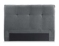 Amos Upholstered Headboard in Charcoal Fabric, Tufted - Queen Size