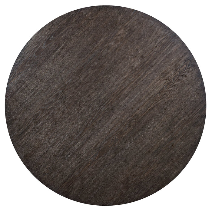 Zelda Dining Table with Pedestal Base, 52\"W Round  - Espresso Brown