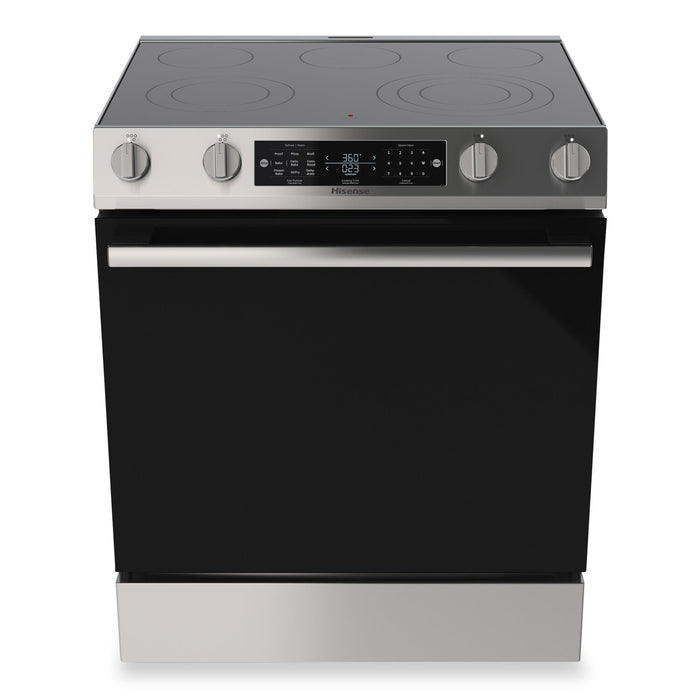 Hisense 30\" 5.8 Cu. Ft. Electric Range with Air Fry and Steam Clean - Stainless Steel - HFE3502CAS