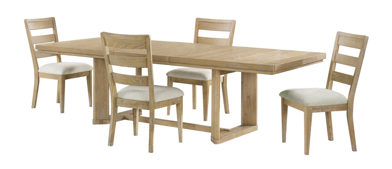 Aspen Dining Table with 80-104\" Extension, Trestle Base - Natural