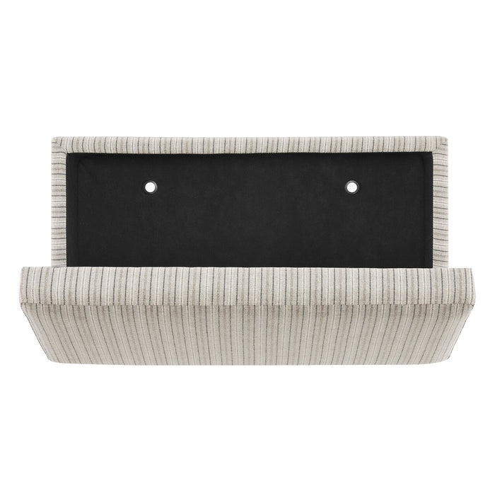 Calgary 32\" Storage Fabric Ottoman - Grey Striped