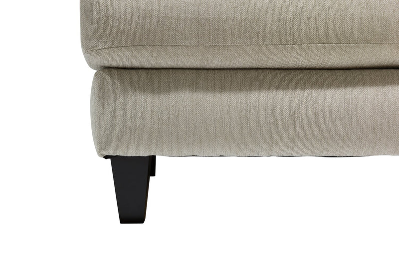 Made in Canada Nofia 58\" Chenille Fabric Loveseat with Two Accent Pillows and Wood Legs - Linen Beige