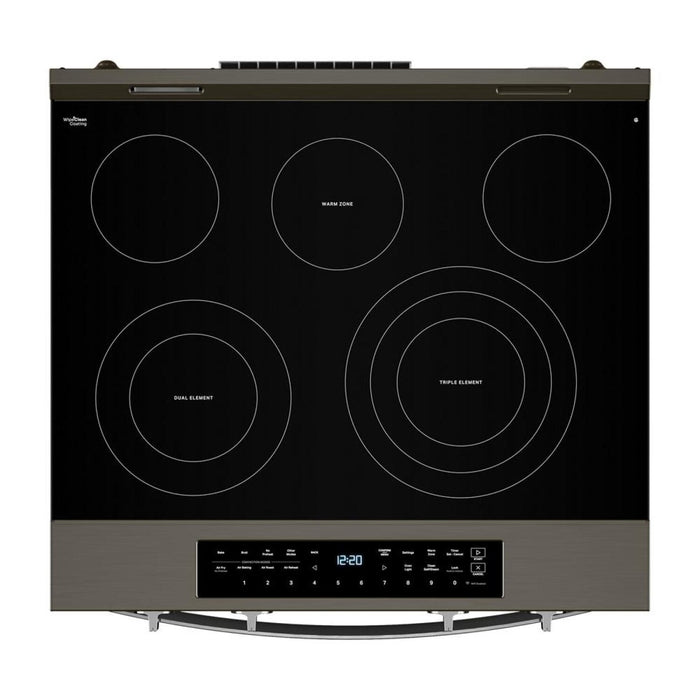 Whirlpool 5.3 Cu. Ft. Electric Range with Air Fry and WipeClean™ Coating - Black Stainless Steel - YWSES7530RV