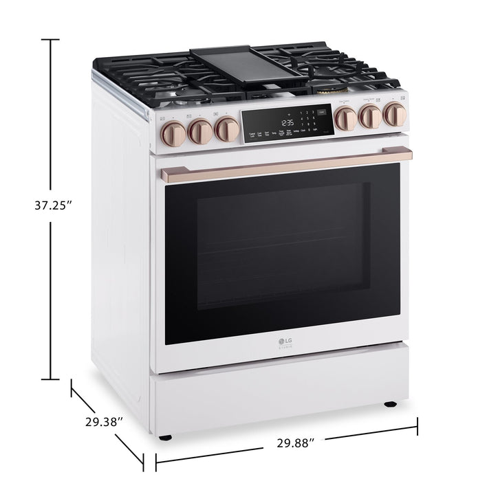 LG Studio 6.3 Cu. Ft. InstaView® Smart Gas Range with Air Fry - Essence White - LSGS6338N