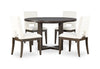 Zelda 5pc Dining Set with Table & 4 Chairs, 52\"W Round - White & Espresso Brown