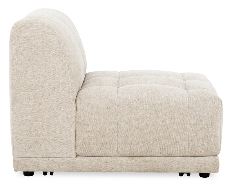 Kort & Co. Oaklyn Modular 32\" Fabric Armless Chair with Tufted Seat Cushion - Beige