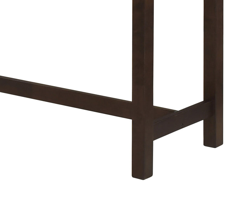 Noah 60” Modern Sofa Table with 3 Counter-Height Stools and USB Ports - Espresso