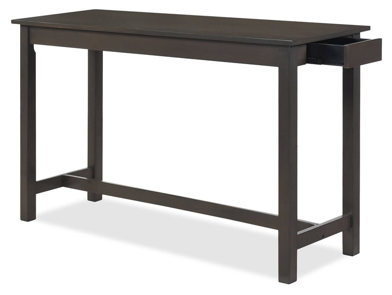 Noah 60” Modern Sofa Table with 3 Counter-Height Stools and USB Ports - Grey