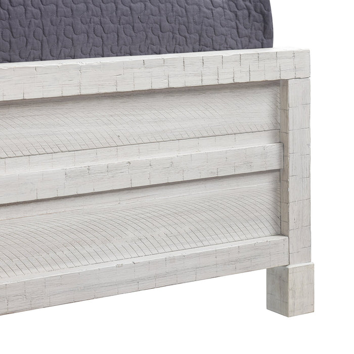 Haven Panel Bed with Headboard & Frame, White - King Size