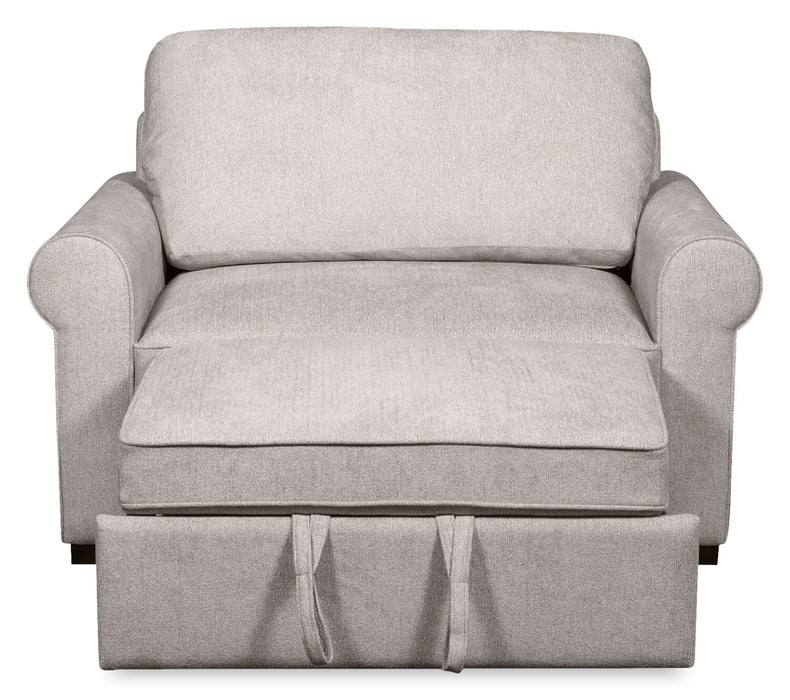 Scott Living Haven 55\" Chenille Fabric Sleeper Chair with Wood Legs - Grey