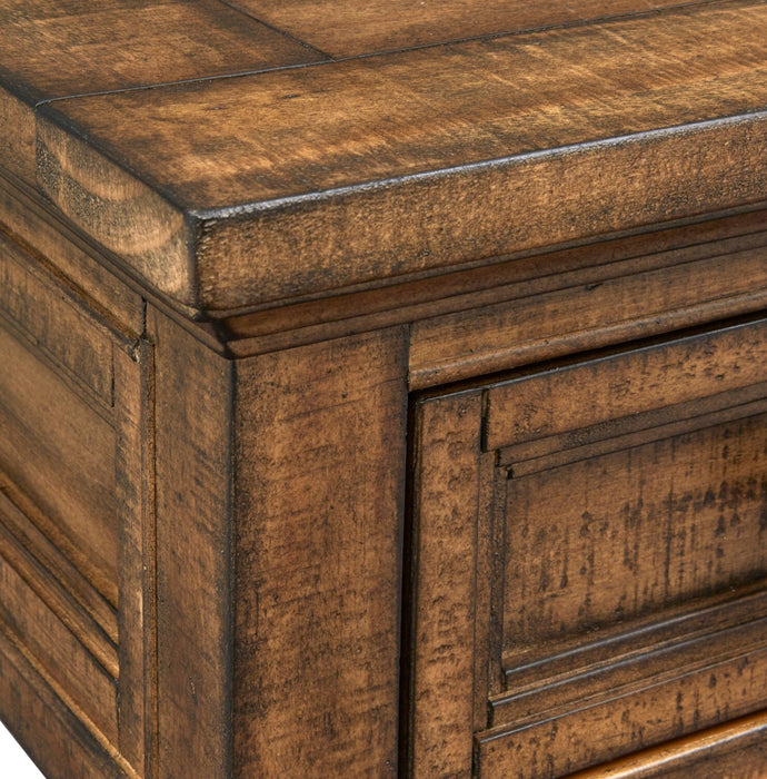 Hanson 50” Traditional Pine Sofa Table with Storage - Toasted Nutmeg