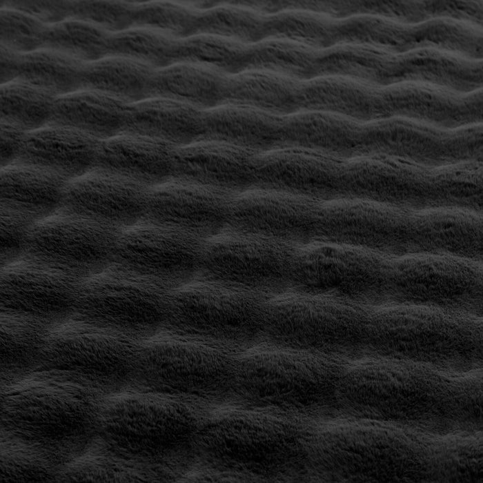 Faux Fur Bubble Dark Grey Area Rug with Memory Foam Backing - 5' x 7'