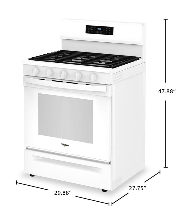 Whirlpool 5 Cu. Ft. Gas Range with Air Fry and Self-Clean - White - WFGS5030RW