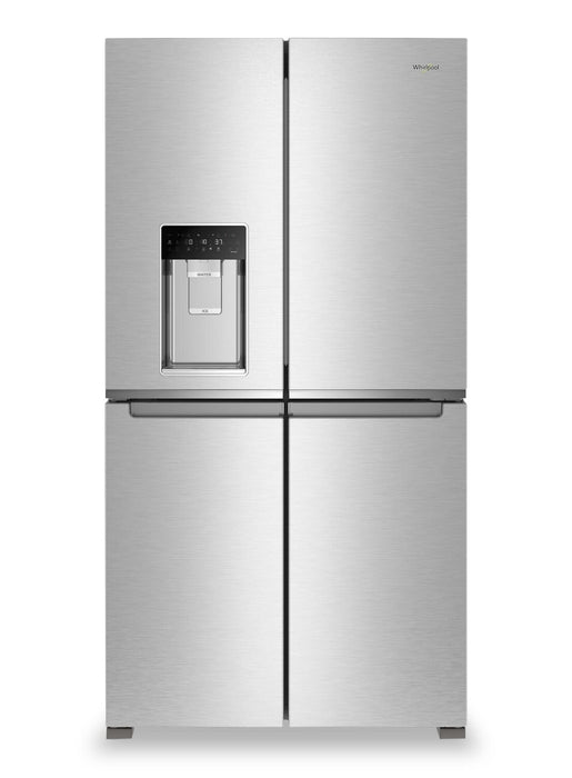 Whirlpool 36\" 19 Cu. Ft. Counter-Depth 4-Door Refrigerator with Ice Maker - Stainless Steel - WRQC7836RZ