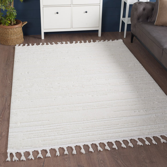 Riley Cream Abstract Area Rug - 6'3\" x 9'
