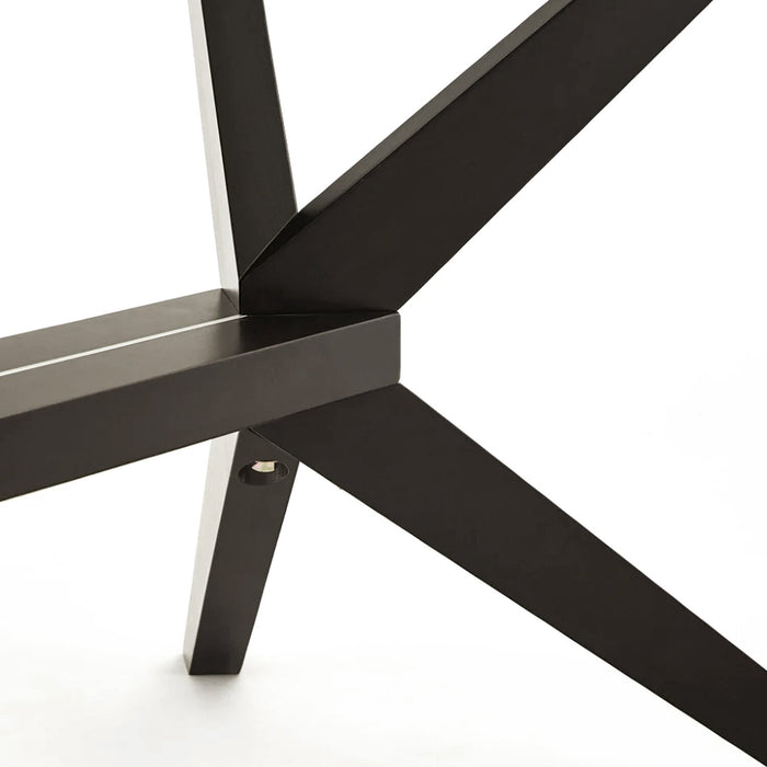 Ace Dining Table with Glass Top, 63\"W - Brown