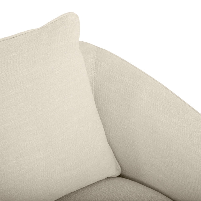 Rio 34.5\" Chenille Fabric Swivel Accent Chair - Ivory White