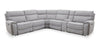 Cindy Crawford Home Newport 6-Piece Faux Suede Power Reclining Sectional with Armless Reclining Chair - Grey
