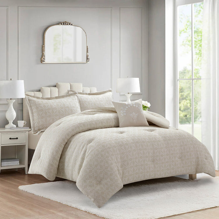 Argentina 4-Piece King Comforter Set - White