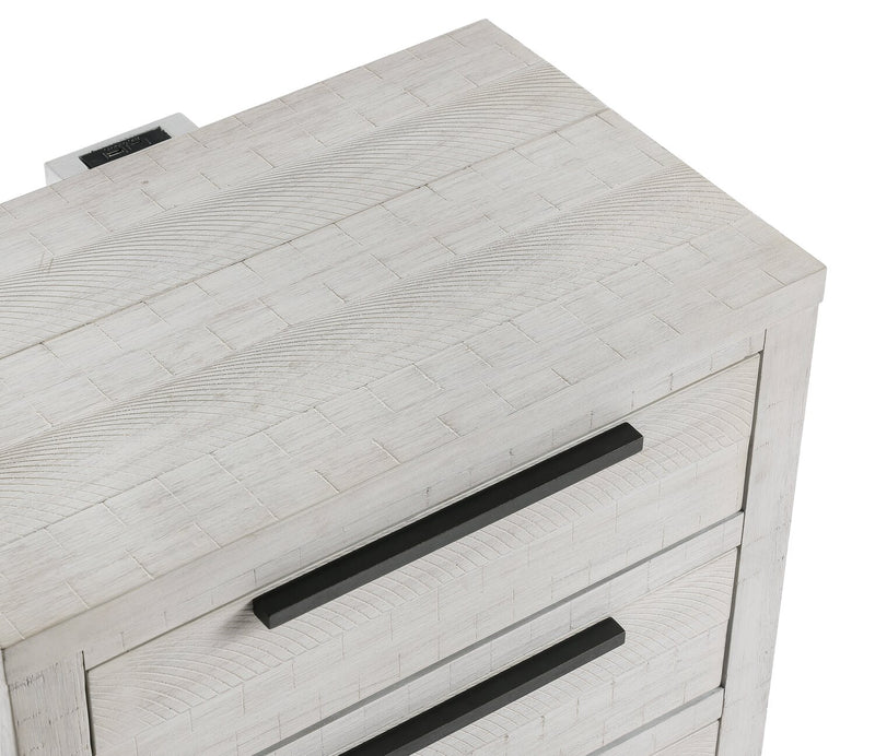 Haven Bedside 3-Drawer Nightstand with USB Port, 26\"W x 28\"H - White