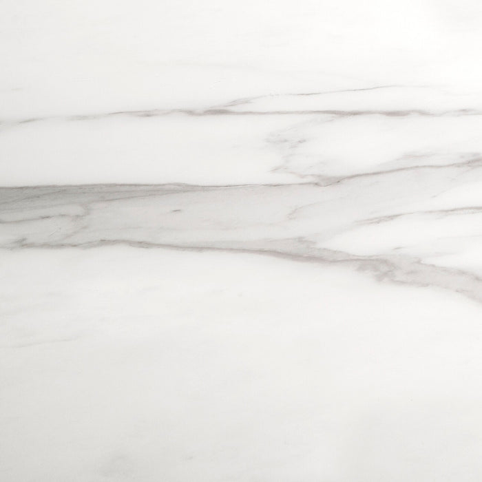 Naya Dining Table, 63-78.75\"W Self-Storing Butterfly Leaf, Metal, Glass, Faux Marble – White