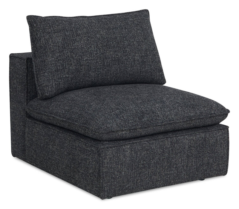 Fusion Modular 8-Piece Charcoal Grey Chenille Fabric Sectional with Removable Feather Down Back Cushions