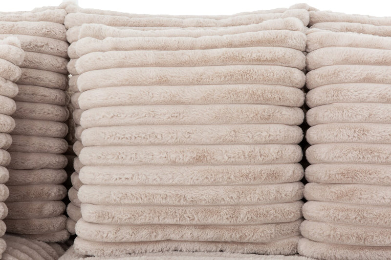 Alto 2-Piece Ultra Plush Faux Fur Fabric Sectional with Dual Cupholders and USB Ports - Mink Taupe