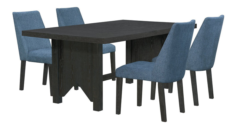 Emery Dining Chair with Polyester Fabric - Blue