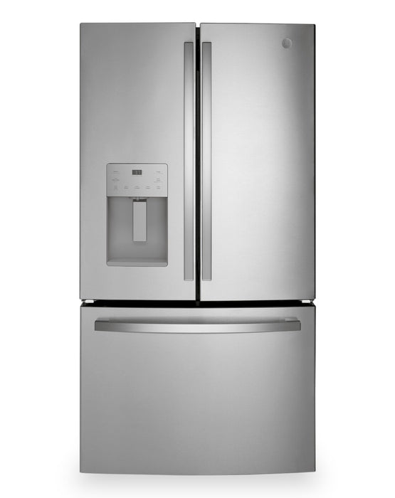 GE 36\" 20.6 Cu. Ft. Counter-Depth French-Door Refrigerator - Stainless Steel - GYE21JYMFS