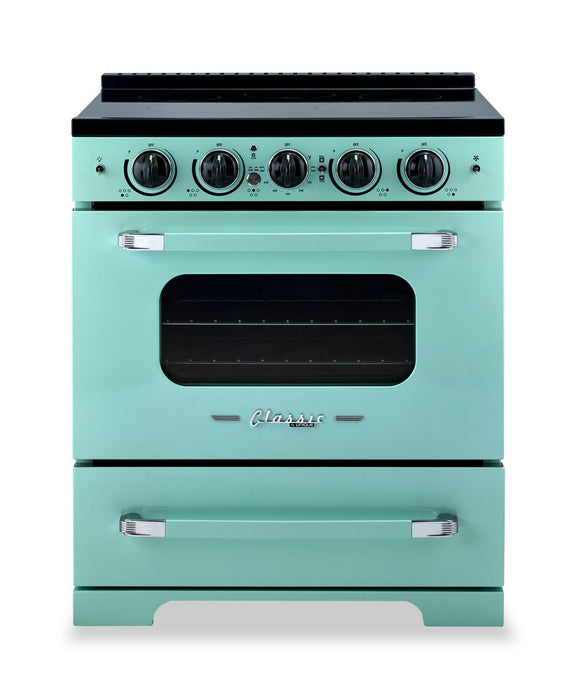 Classic Retro by Unique 30\" 3.9 Cu. Ft. Induction Range - Ocean Mist Turquoise - UNQ-30CR IC T