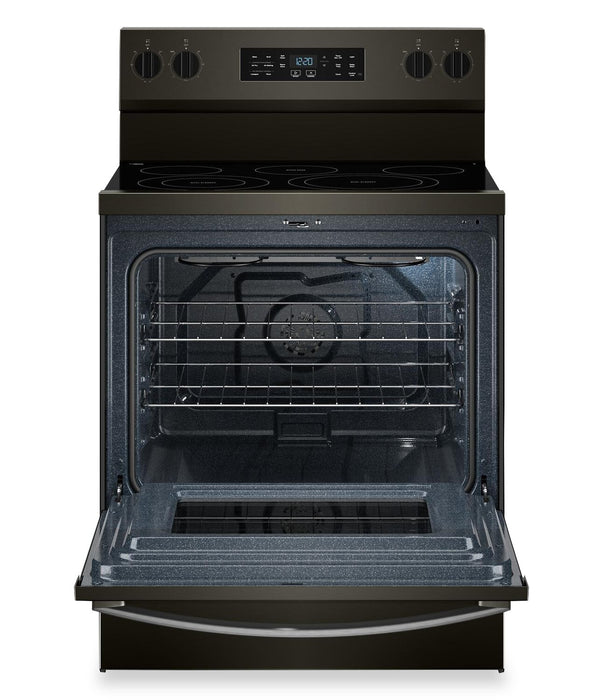 Whirlpool 5.3 Cu. Ft. Electric Range with Air Cooking – Black on Stainless - YWFES5730SV