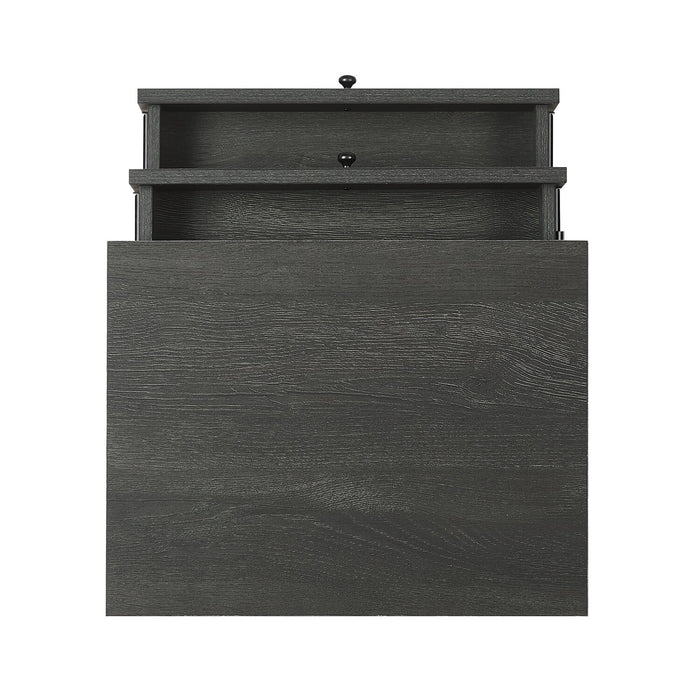 Mori Bedside 2-Drawer Nightstand, 18\"W x 25.75\"H - Black