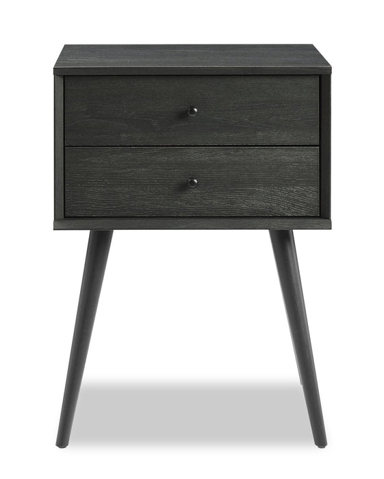 Mori Bedside 2-Drawer Nightstand, 18\"W x 25.75\"H - Black