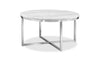 Sampson 34\" Modern Round Marble Coffee Table - White