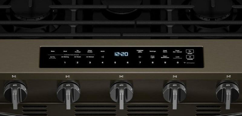 Whirlpool 5 Cu. Ft. Gas Range with Air Fry and WipeClean™ Coating - Black Stainless Steel - WSGS7530RV